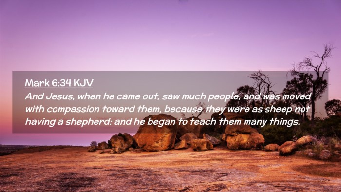 Picture 02 - Mark 6:34 KJV Desktop Wallpaper - And Jesus, when he came out, saw much people, and - Desktop Bible Verse Wallpaper