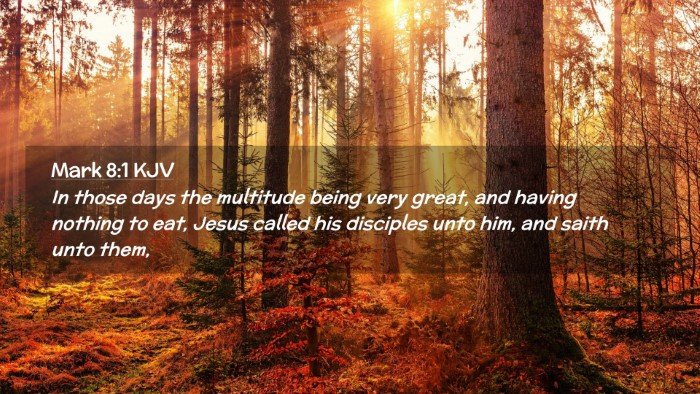 Picture 02 - Mark 8:1 KJV Desktop Wallpaper - In those days the multitude being very great, and - Desktop Bible Verse Wallpaper