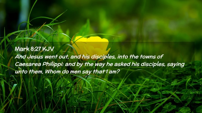 Picture 02 - Mark 8:27 KJV Desktop Wallpaper - And Jesus went out, and his disciples, into the - Desktop Bible Verse Wallpaper