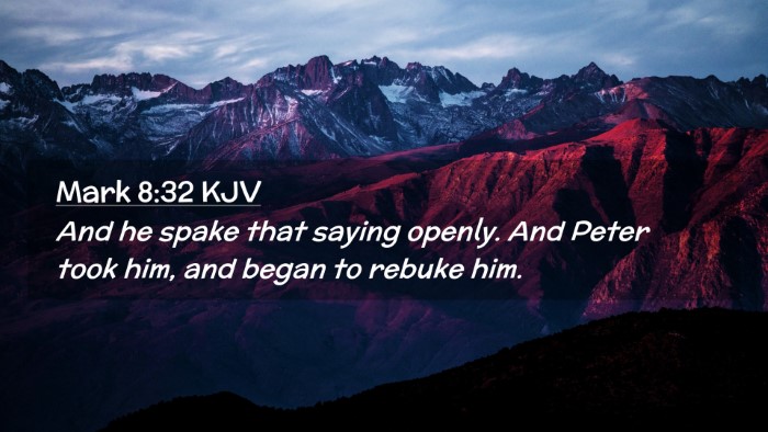 Picture 02 - Mark 8:32 KJV Desktop Wallpaper - And he spake that saying openly. And Peter took - Desktop Bible Verse Wallpaper