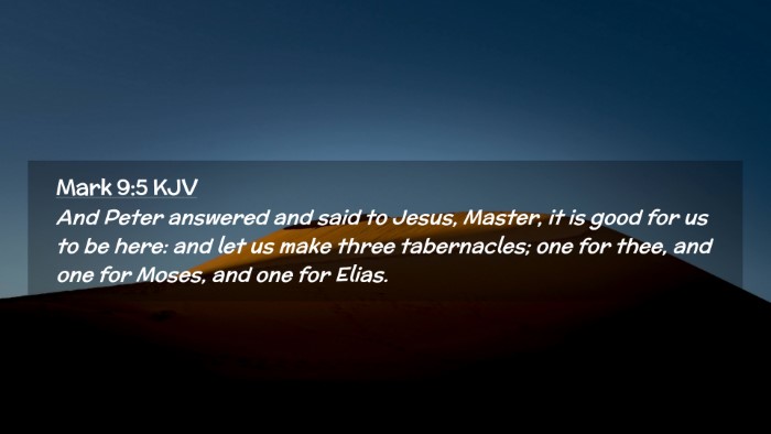 Picture 02 - Mark 9:5 KJV Desktop Wallpaper - And Peter answered and said to Jesus, Master, it - Desktop Bible Verse Wallpaper