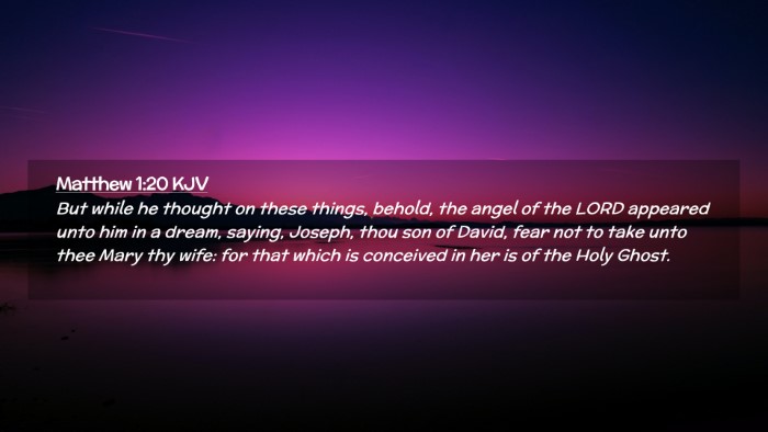 Picture 02 - Matthew 1:20 KJV Desktop Wallpaper - But while he thought on these things, behold, the - Desktop Bible Verse Wallpaper