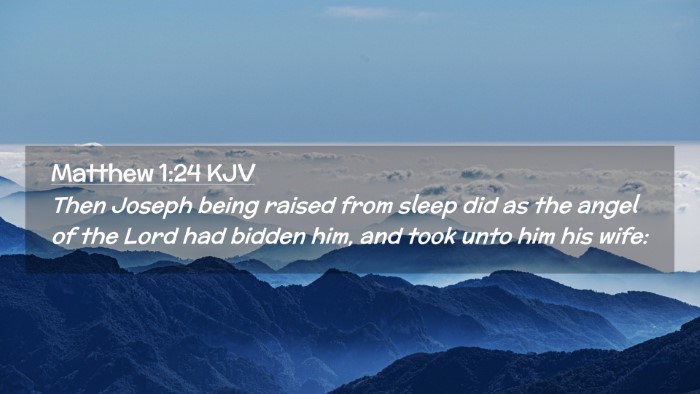 Picture 02 - Matthew 1:24 KJV Desktop Wallpaper - Then Joseph being raised from sleep did as the - Desktop Bible Verse Wallpaper