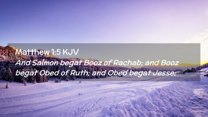 Picture 02 - Matthew 1:5 KJV Desktop Wallpaper - And Salmon begat Booz of Rachab; and Booz begat - Desktop Bible Verse Wallpaper