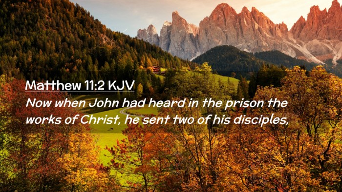 Picture 02 - Matthew 11:2 KJV Desktop Wallpaper - Now when John had heard in the prison the works - Desktop Bible Verse Wallpaper