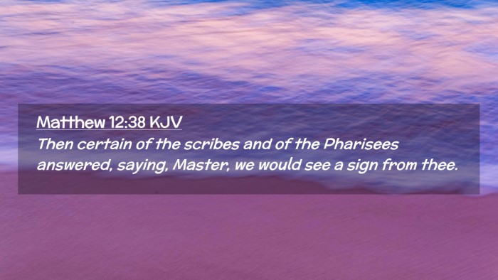 Picture 02 - Matthew 12:38 KJV Desktop Wallpaper - Then certain of the scribes and of the Pharisees - Desktop Bible Verse Wallpaper