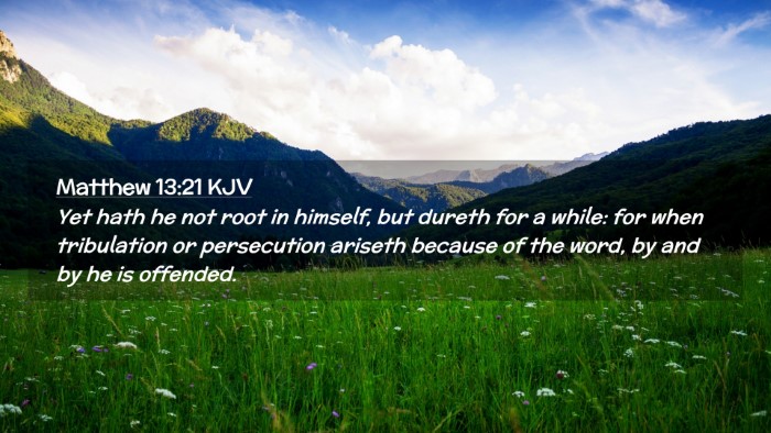 Picture 02 - Matthew 13:21 KJV Desktop Wallpaper - Yet hath he not root in himself, but dureth for a - Desktop Bible Verse Wallpaper
