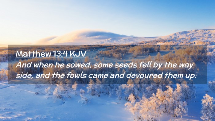 Picture 02 - Matthew 13:4 KJV Desktop Wallpaper - And when he sowed, some seeds fell by the way - Desktop Bible Verse Wallpaper