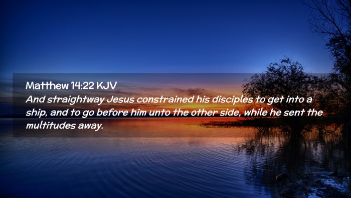 Picture 02 - Matthew 14:22 KJV Desktop Wallpaper - And straightway Jesus constrained his disciples - Desktop Bible Verse Wallpaper