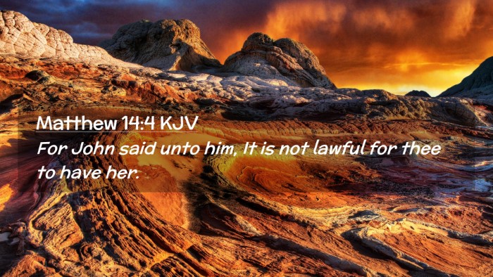 Picture 02 - Matthew 14:4 KJV Desktop Wallpaper - For John said unto him, It is not lawful for thee - Desktop Bible Verse Wallpaper