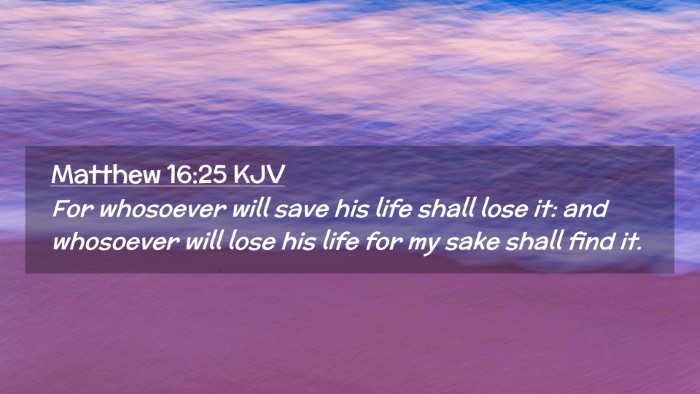 Picture 02 - Matthew 16:25 KJV Desktop Wallpaper - For whosoever will save his life shall lose it: - Desktop Bible Verse Wallpaper