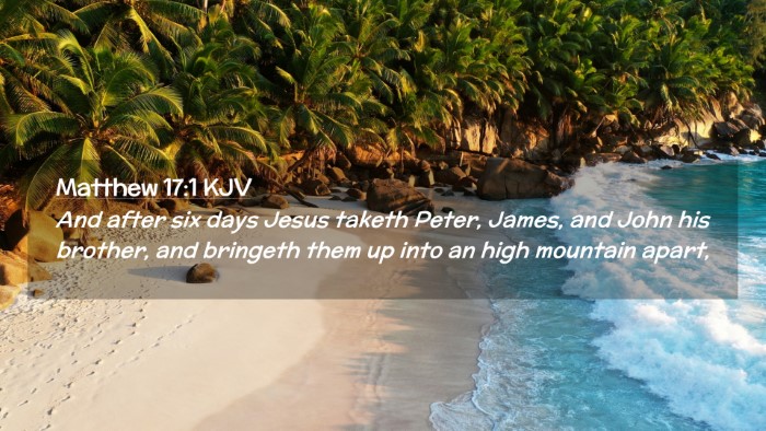 Picture 02 - Matthew 17:1 KJV Desktop Wallpaper - And after six days Jesus taketh Peter, James, and - Desktop Bible Verse Wallpaper