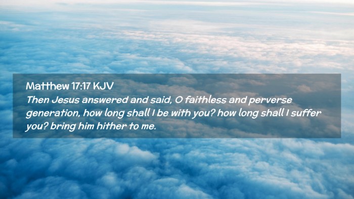 Picture 02 - Matthew 17:17 KJV Desktop Wallpaper - Then Jesus answered and said, O faithless and - Desktop Bible Verse Wallpaper
