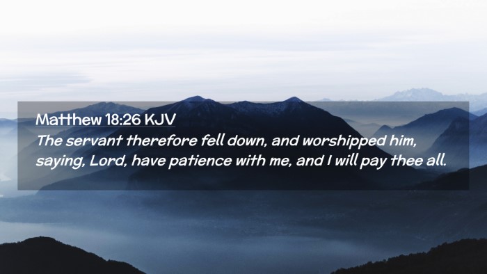 Picture 02 - Matthew 18:26 KJV Desktop Wallpaper - The servant therefore fell down, and worshipped - Desktop Bible Verse Wallpaper