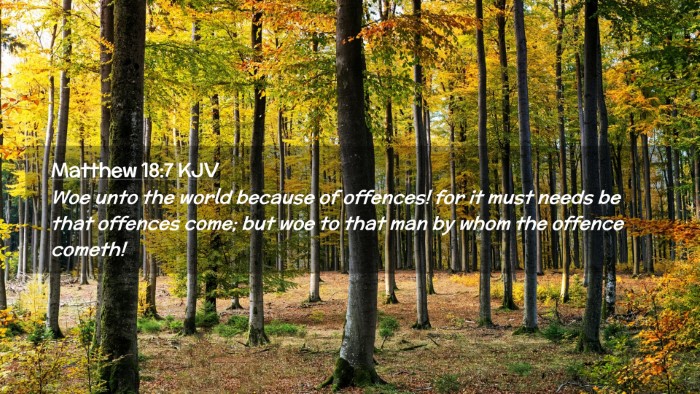 Picture 02 - Matthew 18:7 KJV Desktop Wallpaper - Woe unto the world because of offences! for it - Desktop Bible Verse Wallpaper