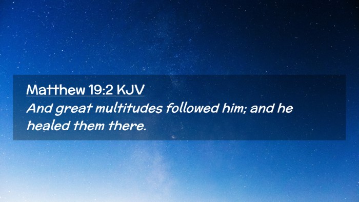 Picture 02 - Matthew 19:2 KJV Desktop Wallpaper - And great multitudes followed him; and he healed - Desktop Bible Verse Wallpaper