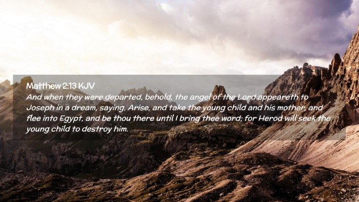 Picture 02 - Matthew 2:13 KJV Desktop Wallpaper - And when they were departed, behold, the angel of - Desktop Bible Verse Wallpaper