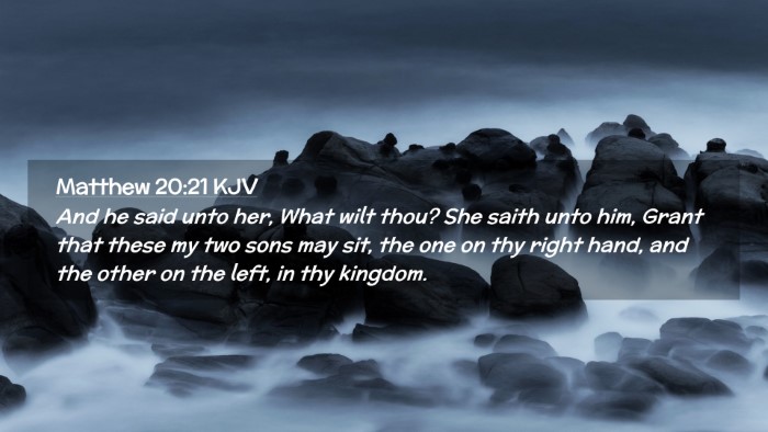Picture 02 - Matthew 20:21 KJV Desktop Wallpaper - And he said unto her, What wilt thou? She saith - Desktop Bible Verse Wallpaper