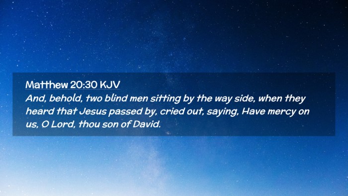 Picture 02 - Matthew 20:30 KJV Desktop Wallpaper - And, behold, two blind men sitting by the way - Desktop Bible Verse Wallpaper