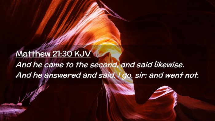 Picture 02 - Matthew 21:30 KJV Desktop Wallpaper - And he came to the second, and said likewise. And - Desktop Bible Verse Wallpaper