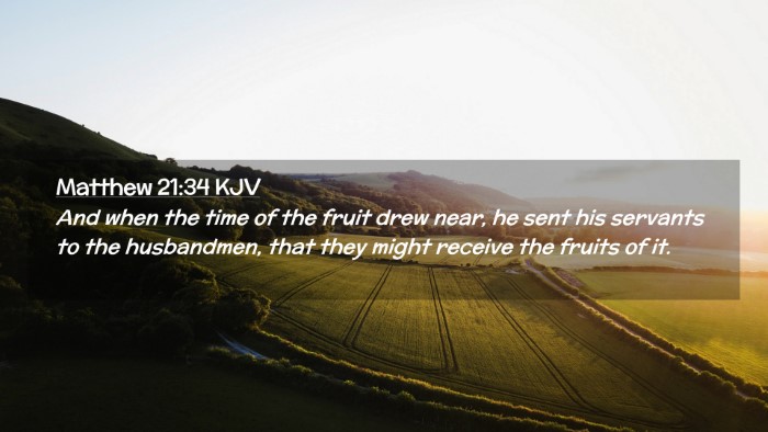 Picture 02 - Matthew 21:34 KJV Desktop Wallpaper - And when the time of the fruit drew near, he sent - Desktop Bible Verse Wallpaper