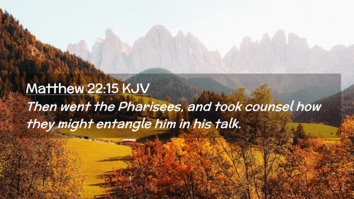 Picture 02 - Matthew 22:15 KJV Desktop Wallpaper - Then went the Pharisees, and took counsel how - Desktop Bible Verse Wallpaper
