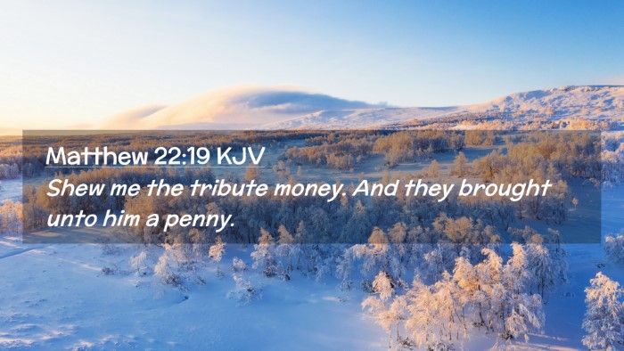 Picture 02 - Matthew 22:19 KJV Desktop Wallpaper - Shew me the tribute money. And they brought unto - Desktop Bible Verse Wallpaper