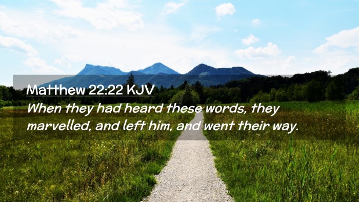 Picture 02 - Matthew 22:22 KJV Desktop Wallpaper - When they had heard these words, they marvelled, - Desktop Bible Verse Wallpaper