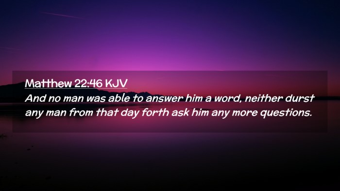 Picture 02 - Matthew 22:46 KJV Desktop Wallpaper - And no man was able to answer him a word, neither - Desktop Bible Verse Wallpaper