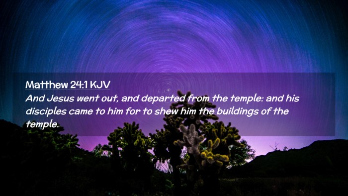 Picture 02 - Matthew 24:1 KJV Desktop Wallpaper - And Jesus went out, and departed from the temple: - Desktop Bible Verse Wallpaper