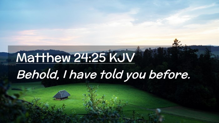 Picture 02 - Matthew 24:25 KJV Desktop Wallpaper - Behold, I have told you - Desktop Bible Verse Wallpaper