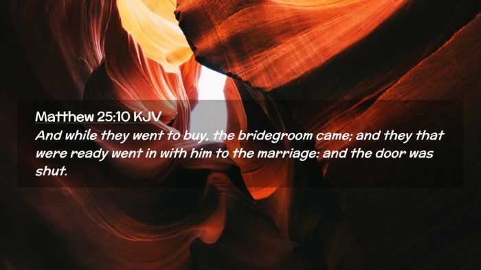 Picture 02 - Matthew 25:10 KJV Desktop Wallpaper - And while they went to buy, the bridegroom came; - Desktop Bible Verse Wallpaper