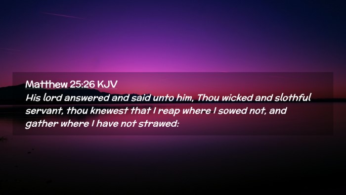 Picture 02 - Matthew 25:26 KJV Desktop Wallpaper - His lord answered and said unto him, Thou wicked - Desktop Bible Verse Wallpaper