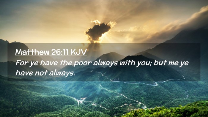 Picture 02 - Matthew 26:11 KJV Desktop Wallpaper - For ye have the poor always with you; but me ye - Desktop Bible Verse Wallpaper