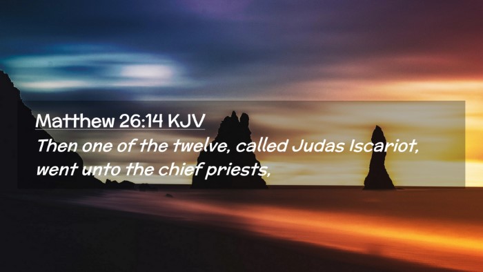 Picture 02 - Matthew 26:14 KJV Desktop Wallpaper - Then one of the twelve, called Judas Iscariot, - Desktop Bible Verse Wallpaper