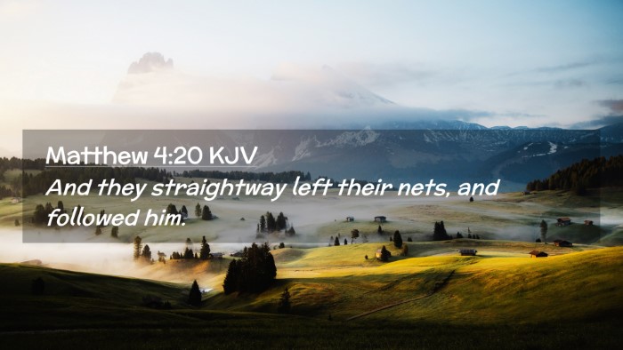 Picture 02 - Matthew 4:20 KJV Desktop Wallpaper - And they straightway left their nets, and - Desktop Bible Verse Wallpaper