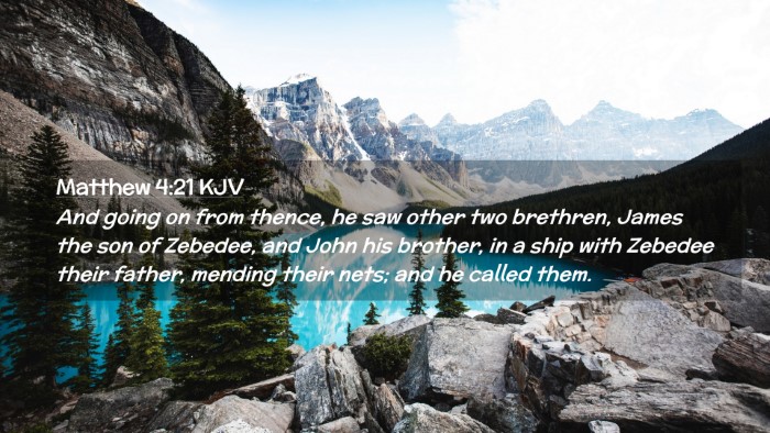 Picture 02 - Matthew 4:21 KJV Desktop Wallpaper - And going on from thence, he saw other two - Desktop Bible Verse Wallpaper