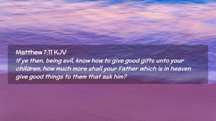 Picture 02 - Matthew 7:11 KJV Desktop Wallpaper - If ye then, being evil, know how to give good - Desktop Bible Verse Wallpaper
