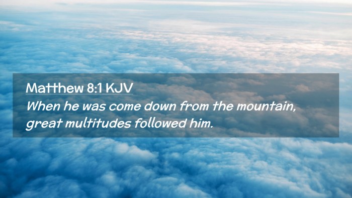 Picture 02 - Matthew 8:1 KJV Desktop Wallpaper - When he was come down from the mountain, great - Desktop Bible Verse Wallpaper