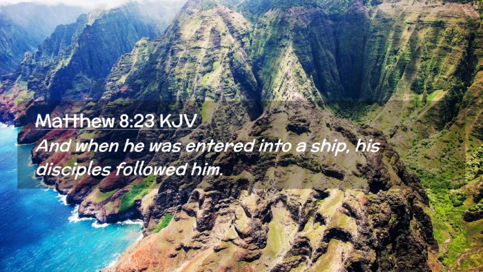 Picture 02 - Matthew 8:23 KJV Desktop Wallpaper - And when he was entered into a ship, his - Desktop Bible Verse Wallpaper