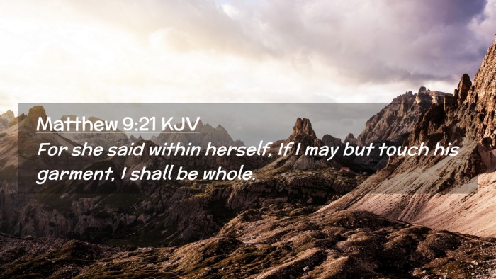 Picture 02 - Matthew 9:21 KJV Desktop Wallpaper - For she said within herself, If I may but touch - Desktop Bible Verse Wallpaper
