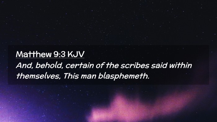 Picture 02 - Matthew 9:3 KJV Desktop Wallpaper - And, behold, certain of the scribes said within - Desktop Bible Verse Wallpaper