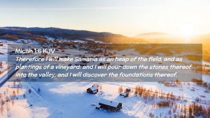 Picture 02 - Micah 1:6 KJV Desktop Wallpaper - Therefore I will make Samaria as an heap of the - Desktop Bible Verse Wallpaper