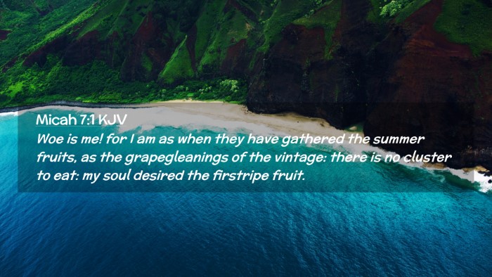 Picture 02 - Micah 7:1 KJV Desktop Wallpaper - Woe is me! for I am as when they have gathered - Desktop Bible Verse Wallpaper
