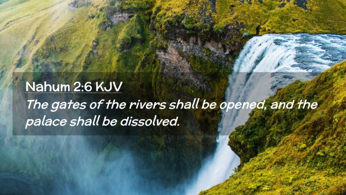 Picture 02 - Nahum 2:6 KJV Desktop Wallpaper - The gates of the rivers shall be opened, and the - Desktop Bible Verse Wallpaper