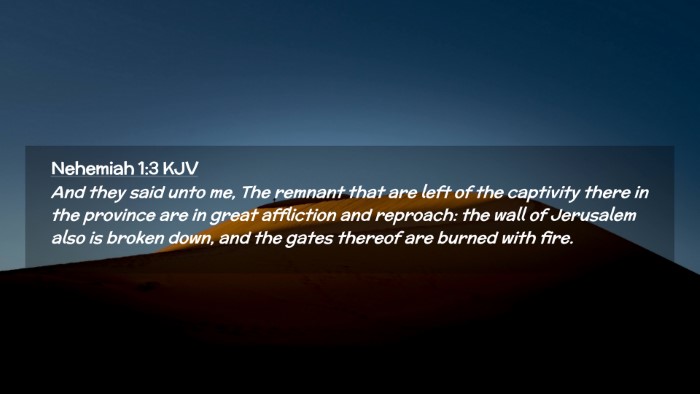 Picture 02 - Nehemiah 1:3 KJV Desktop Wallpaper - And they said unto me, The remnant that are left - Desktop Bible Verse Wallpaper