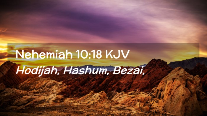 Picture 02 - Nehemiah 10:18 KJV Desktop Wallpaper - Hodijah, Hashum, - Desktop Bible Verse Wallpaper