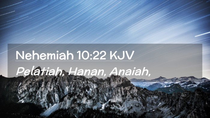 Picture 02 - Nehemiah 10:22 KJV Desktop Wallpaper - Pelatiah, Hanan, - Desktop Bible Verse Wallpaper