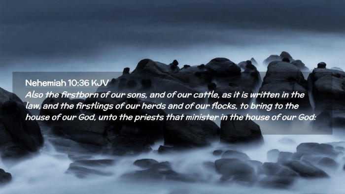 Picture 02 - Nehemiah 10:36 KJV Desktop Wallpaper - Also the firstborn of our sons, and of our - Desktop Bible Verse Wallpaper