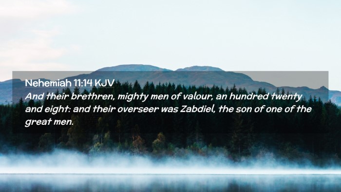 Picture 02 - Nehemiah 11:14 KJV Desktop Wallpaper - And their brethren, mighty men of valour, an - Desktop Bible Verse Wallpaper
